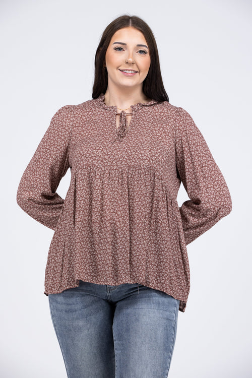 Do It Again Women's Ruffled Long Sleeve Top