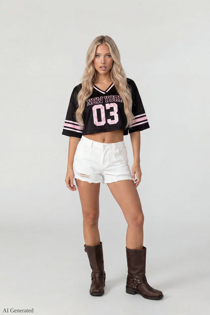 Mesh Cropped Jersey