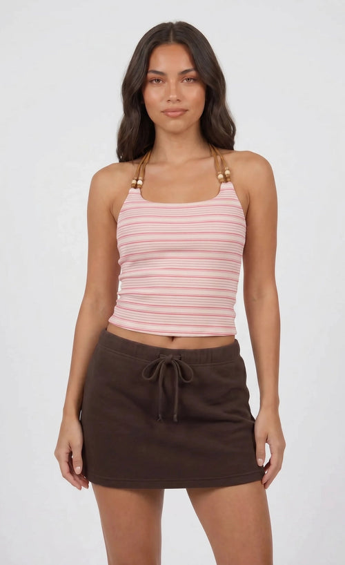 Beaded Straps Halter Top