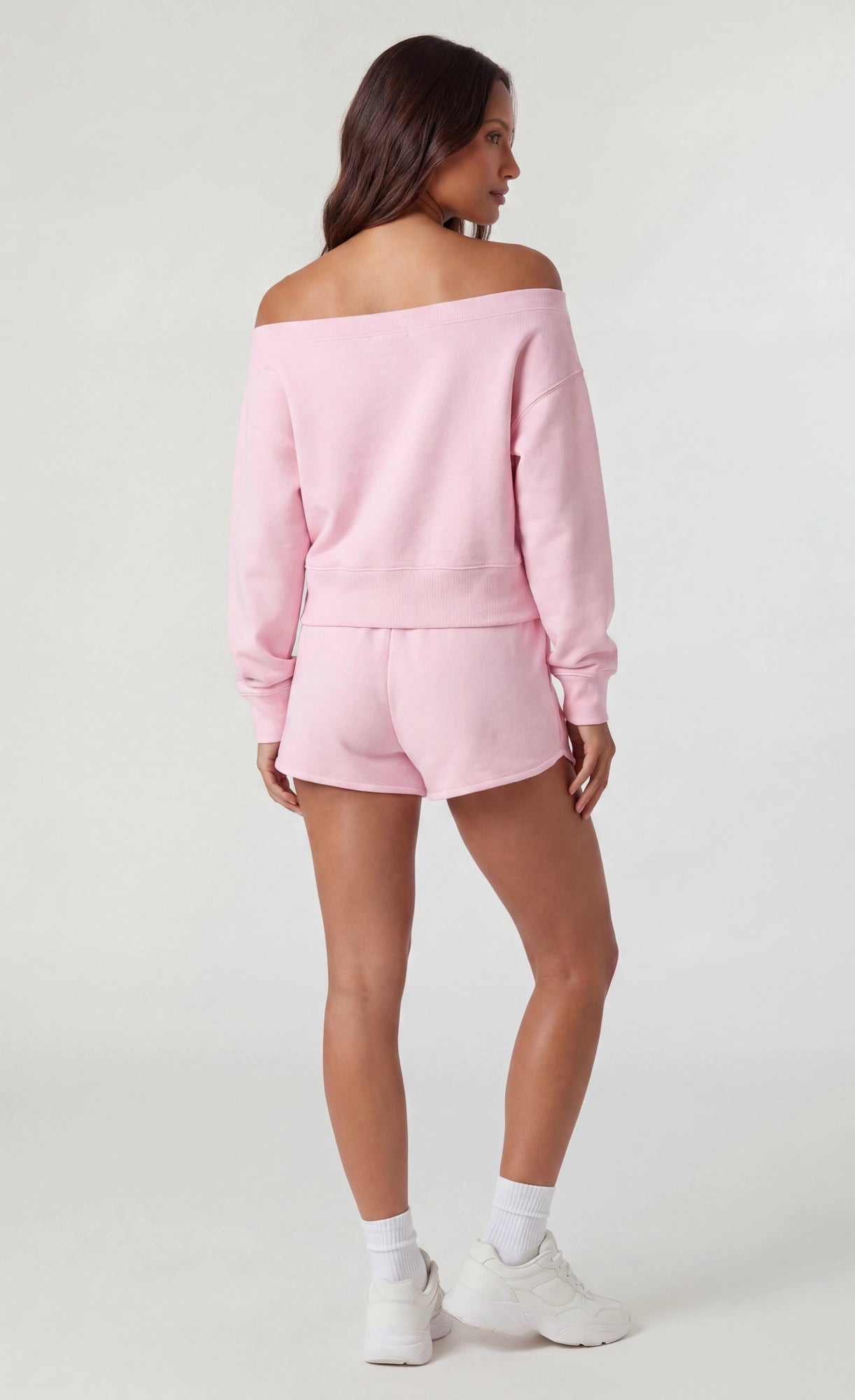 Fleece Graphic Off Shoulder Sweatshirt