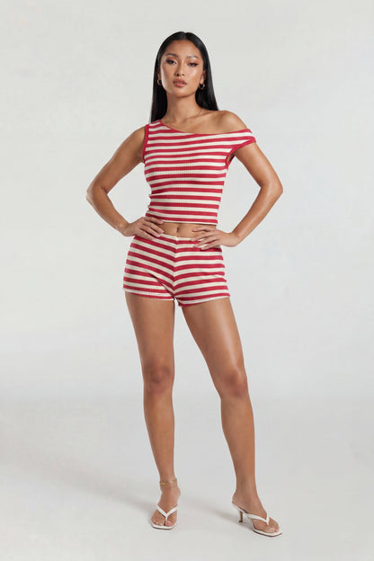 Button-Up Knit Top & Short Set