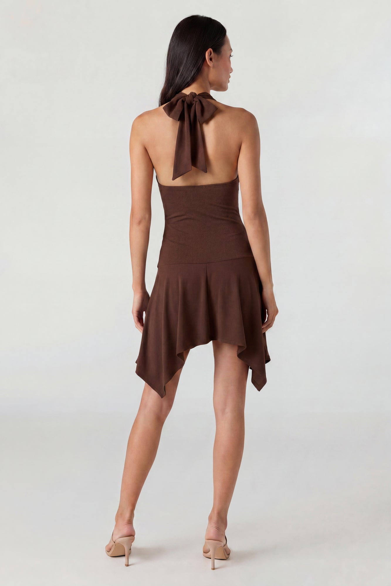 Asymmetrical Mini Halter Dress