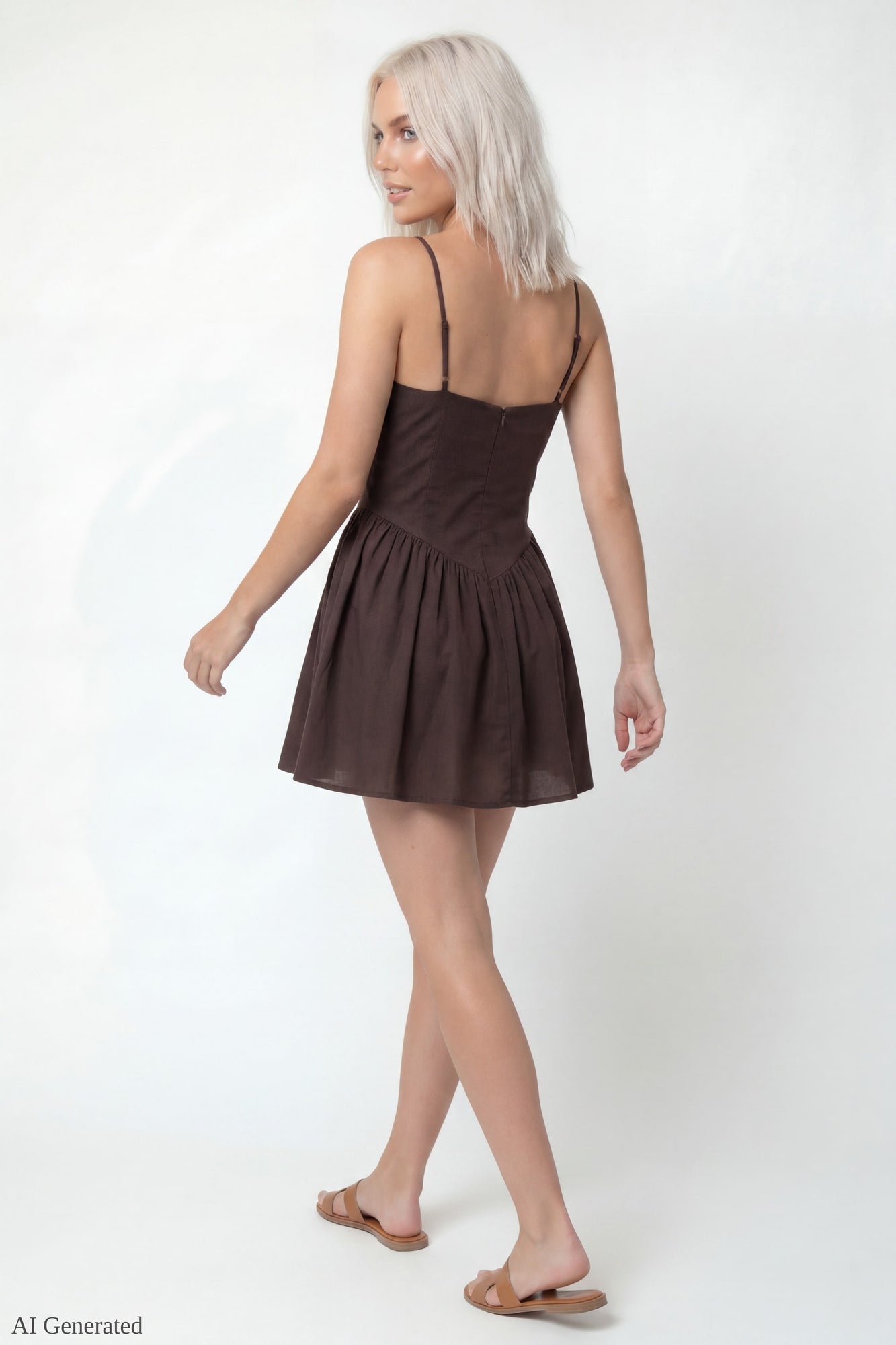 V-Neck Fit & Flare Mini Dress