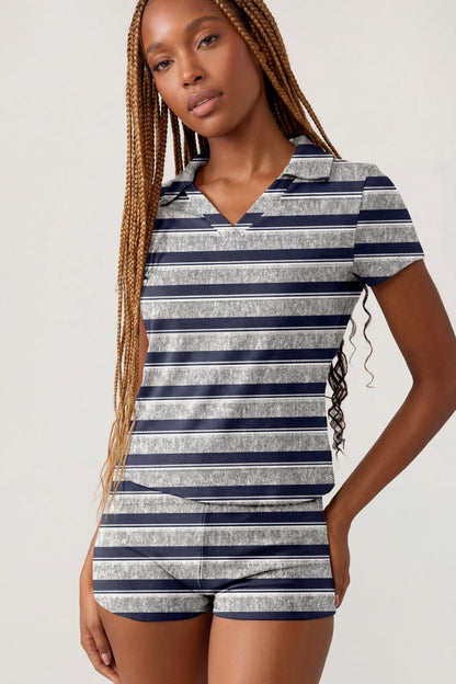 Striped Polo & Short Set