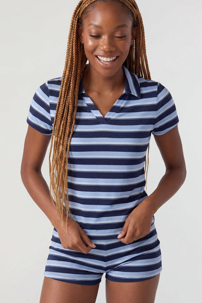 Striped Polo & Short Set