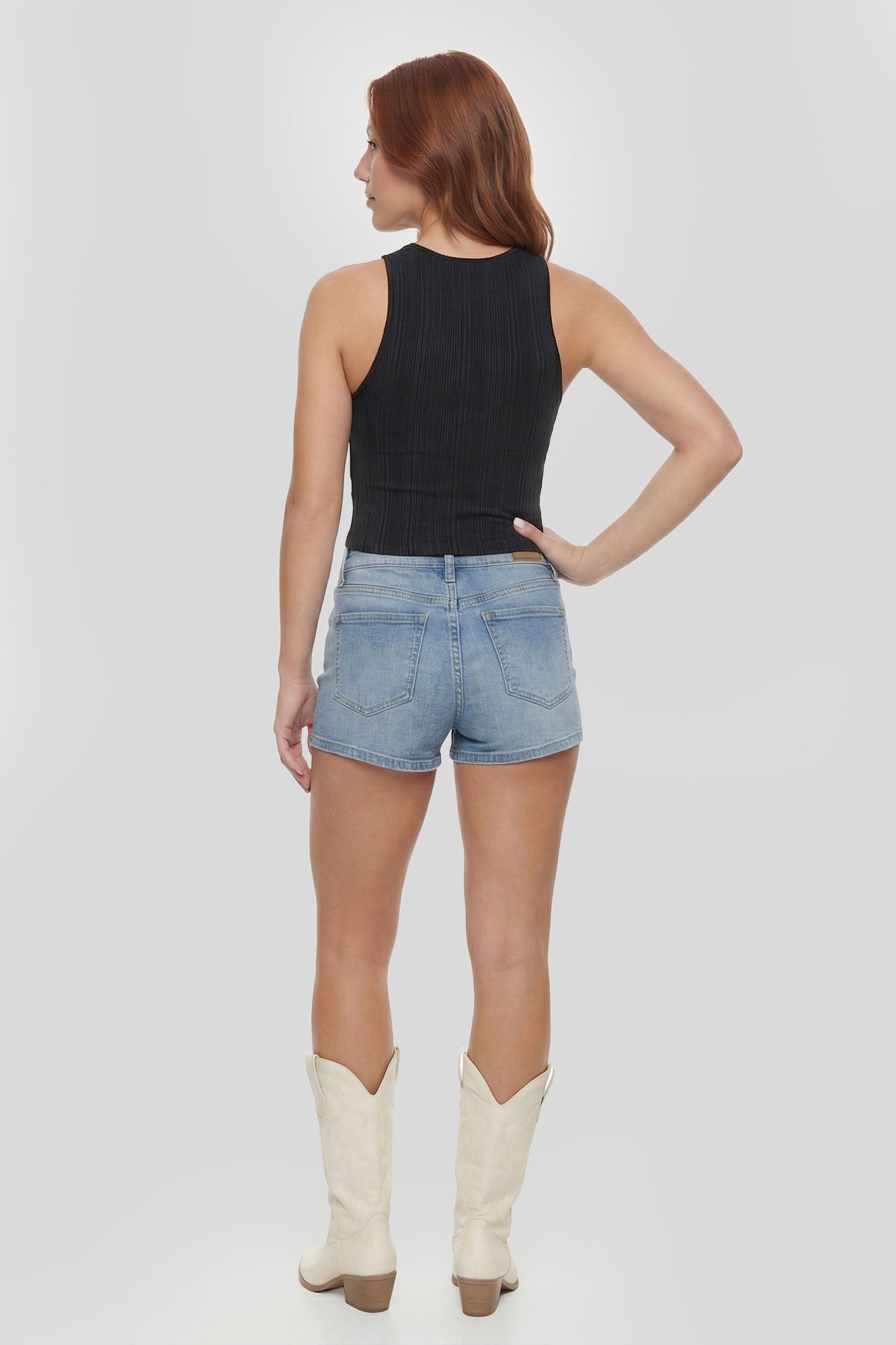 Seamless Ribbed High Neck Tank