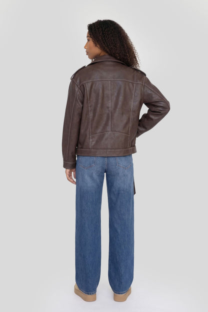 Oversized Faux Leather Jacket
