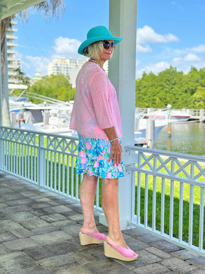 SEASHELL BEACH SHIFT RUFFLE DRESS