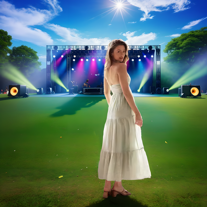 Coachella Dress Women's Suspender V-Neck Dress Temperament Off-Shoulder Sleeveless
