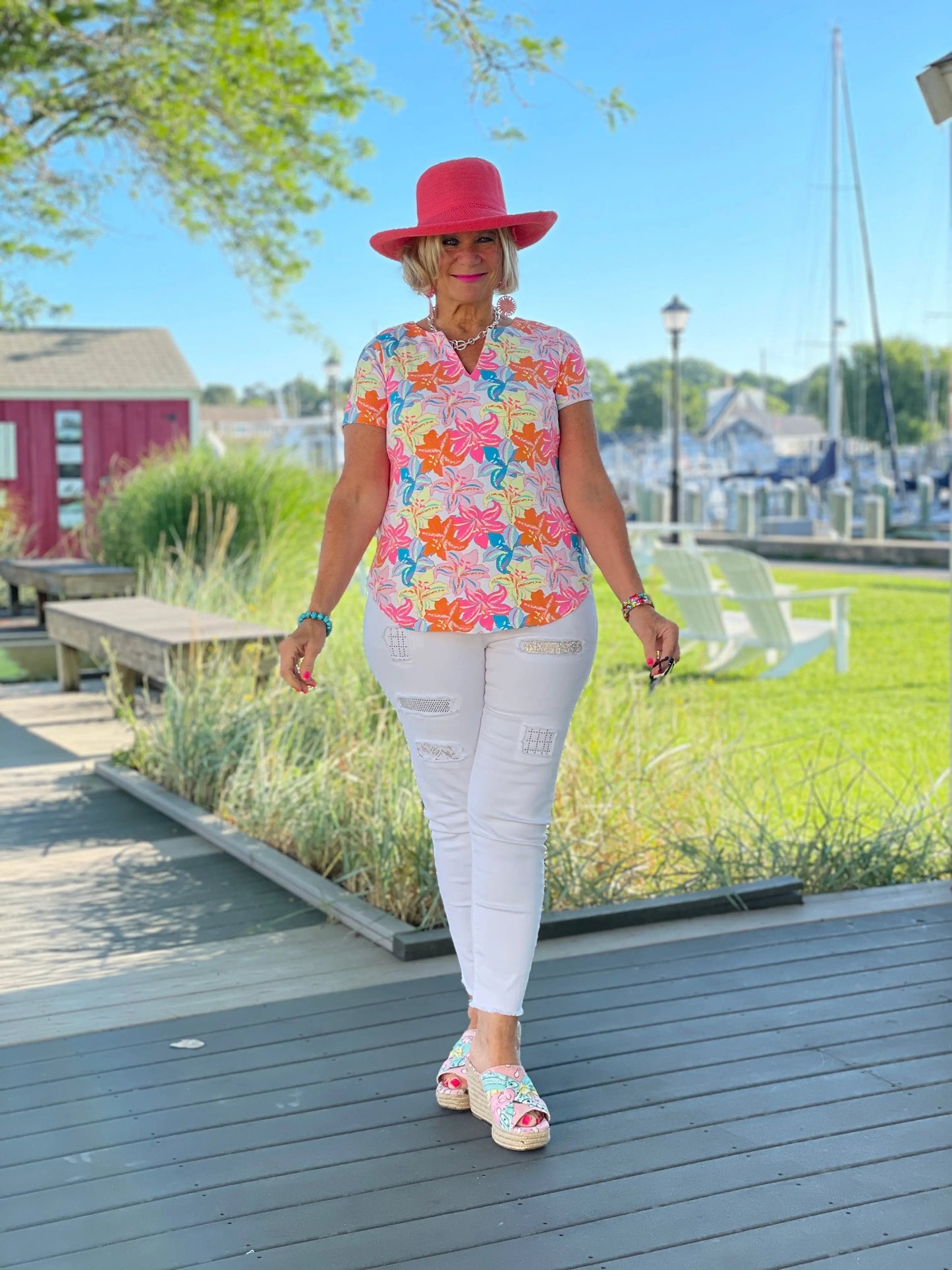 PALM BEACH GARDEN SHORT SLEEVE TOP
