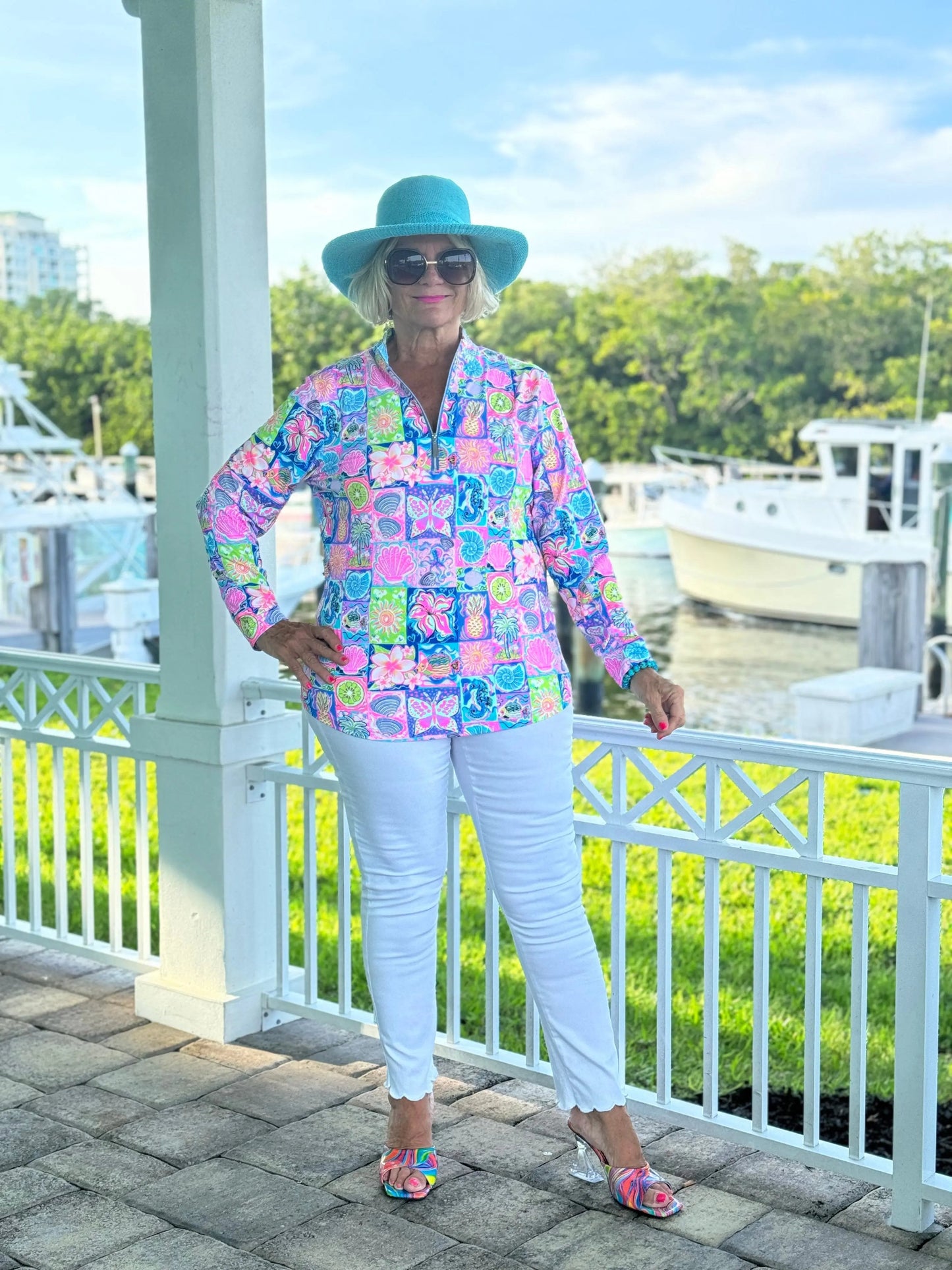 SANDY BEACH COLOR HALF ZIPPER