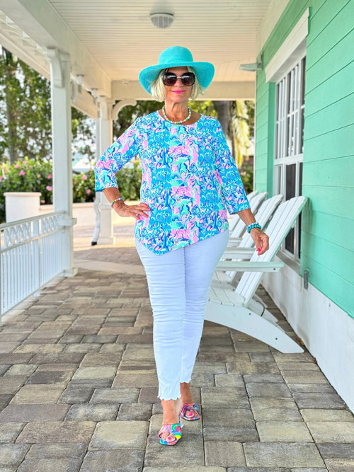 SPLASH OFF PINK ASYMMETRICAL TOP