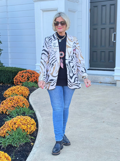 One Size Fierce Panther Print Blazer