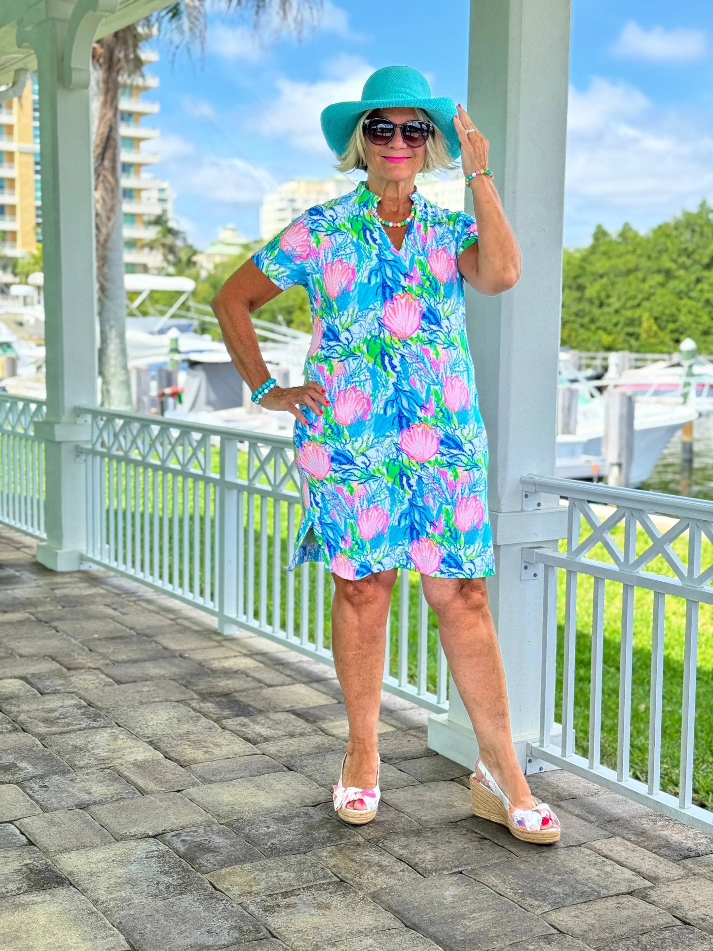 SEASHELL BEACH SHORT SLEEVE DRESS