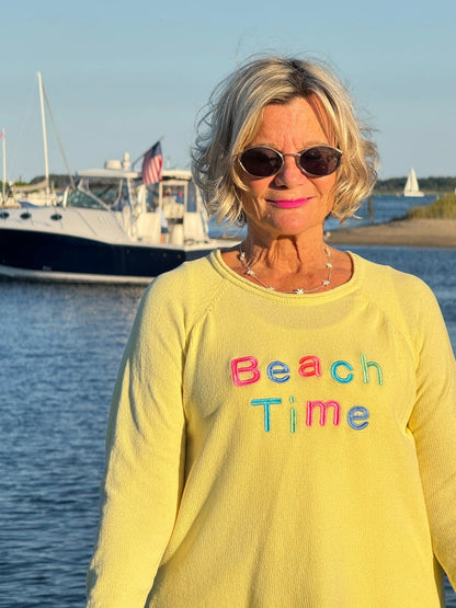 LULU-B YELLOW BEACH TIME SWEATER