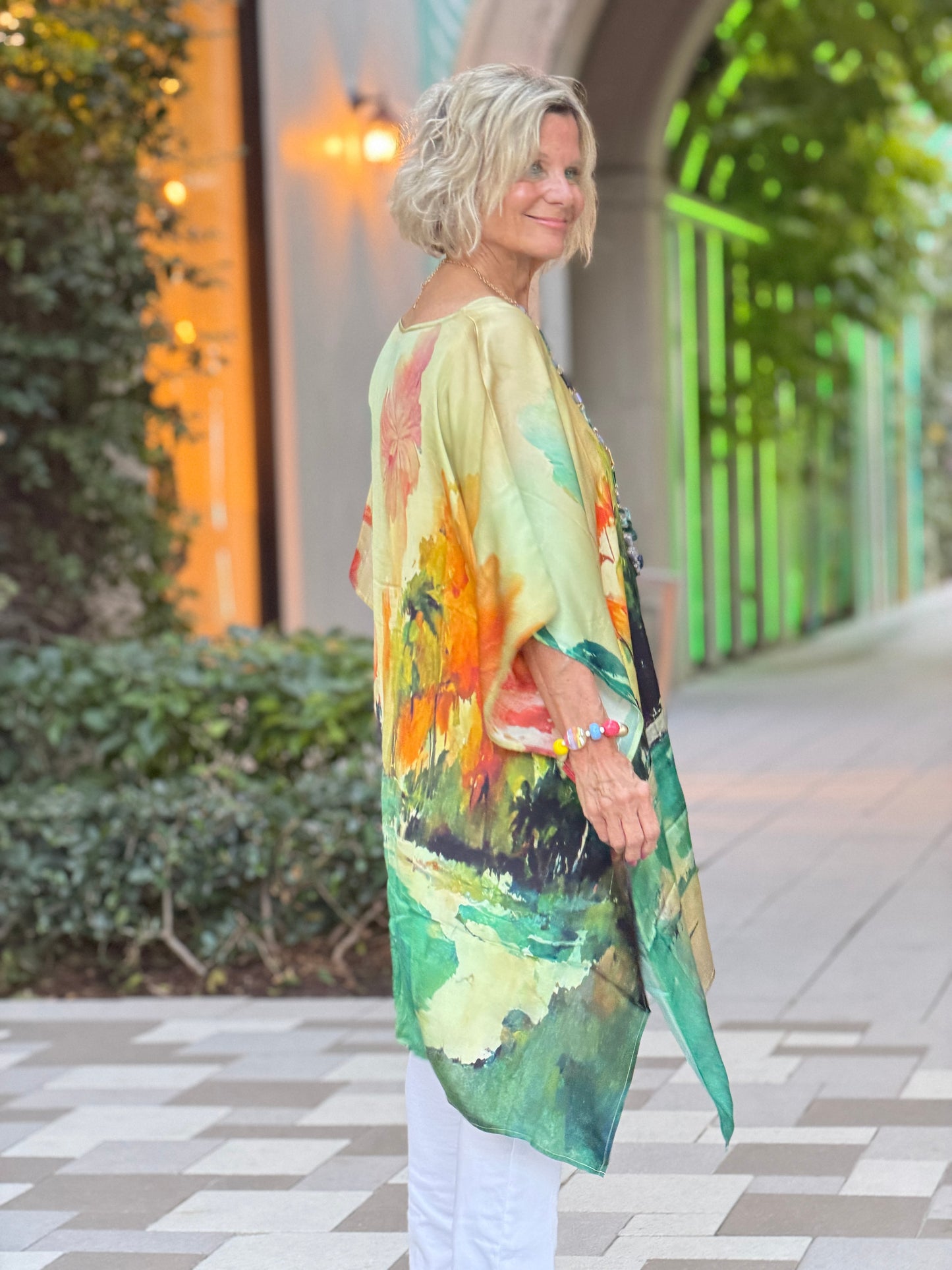 Sunset Palms Modal Kaftan