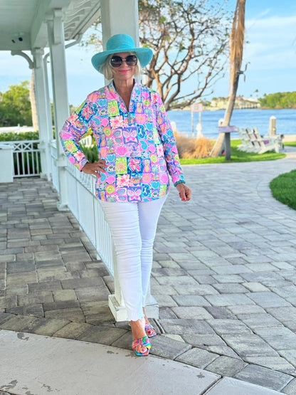 SANDY BEACH COLOR HALF ZIPPER