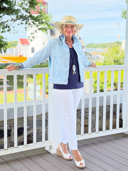 NAUTICAL CREST LINEN JACKET