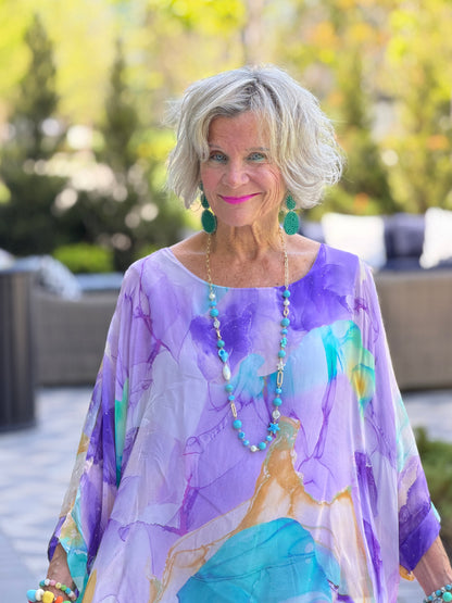 SHADES OF ORCHARD SILK TOP