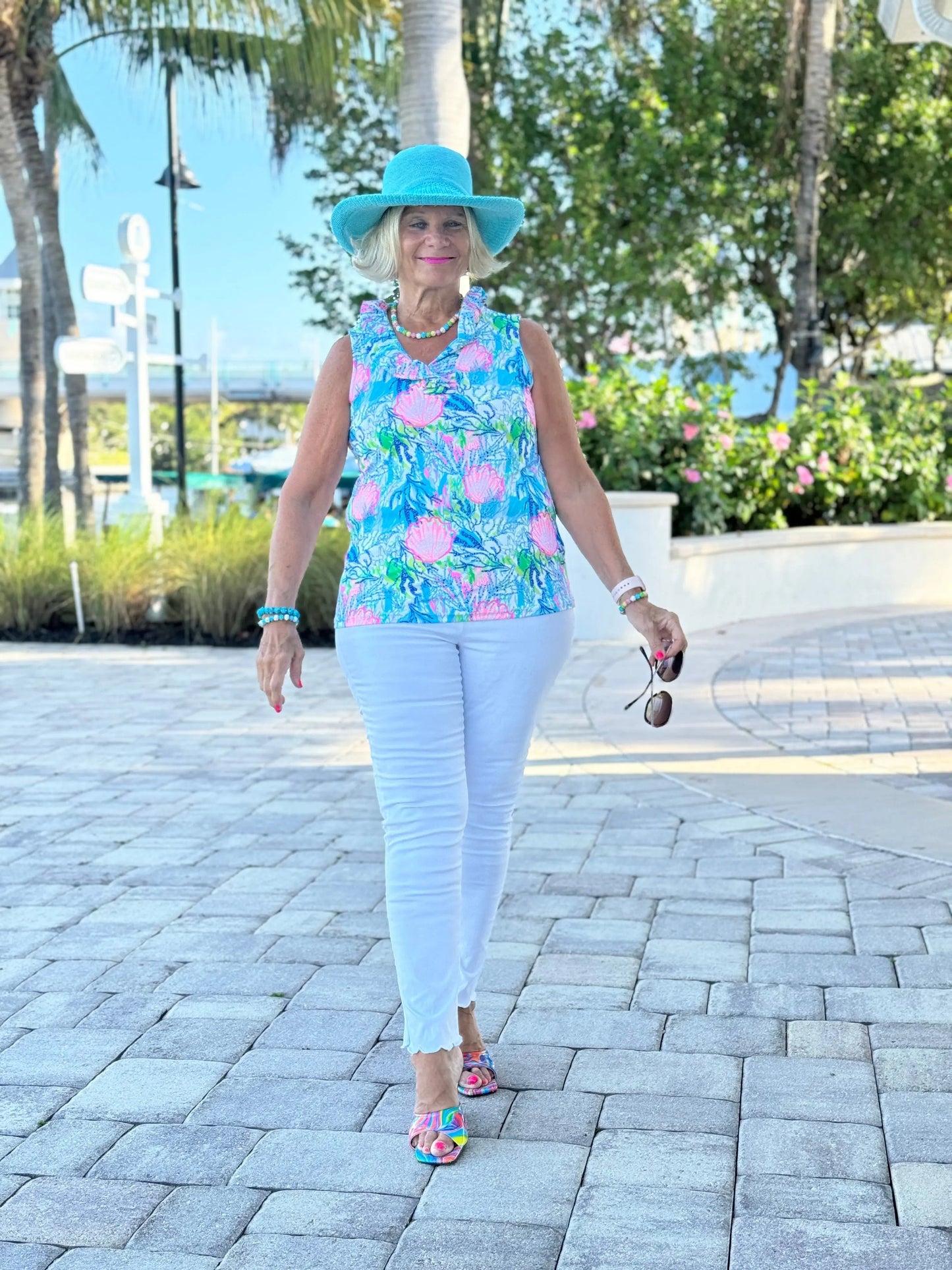 SEASHELL BEACH SLEEVELESS RUFFLE