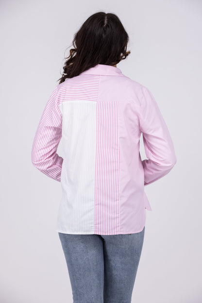 Nothing New Women's Striped Color-Blocked Long Sleeve Top