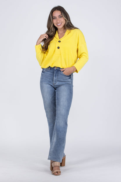Will Be True Women's Textured Layering Long Sleeve Pullover Top