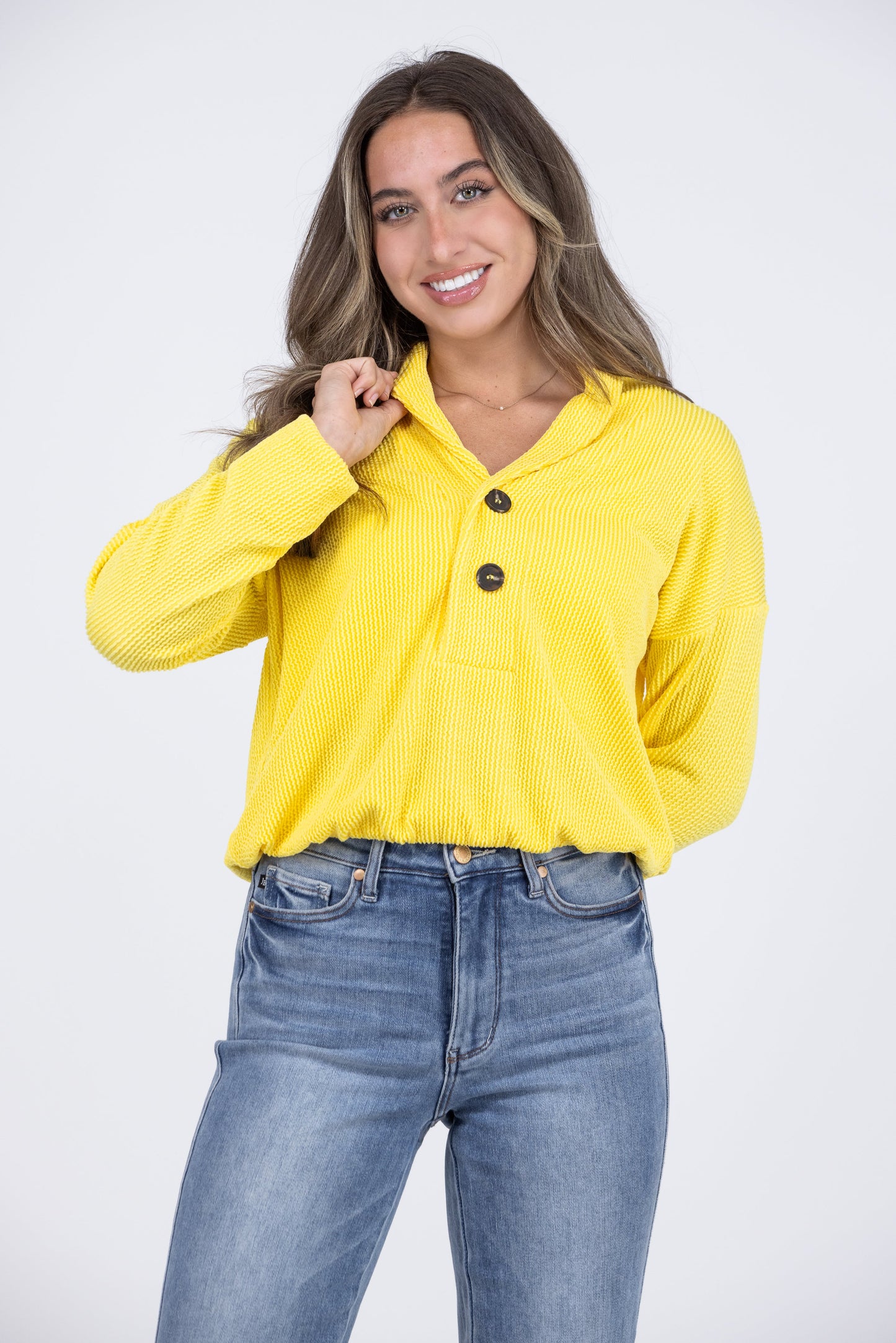 Will Be True Women's Textured Layering Long Sleeve Pullover Top