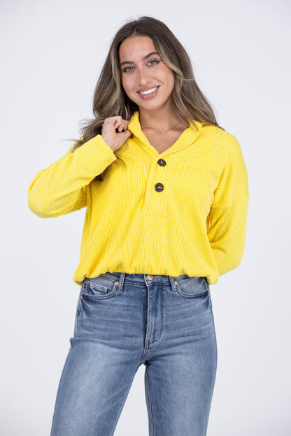 Will Be True Women's Textured Layering Long Sleeve Pullover Top