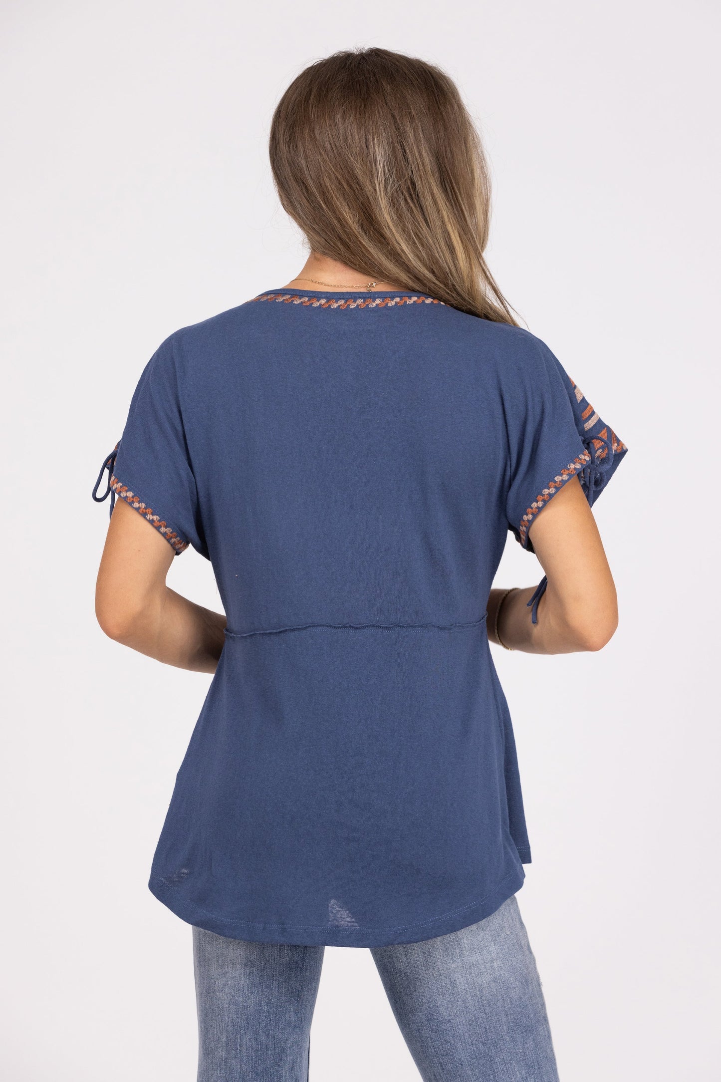 Nala's Women's Embroidered Short Sleeve Top