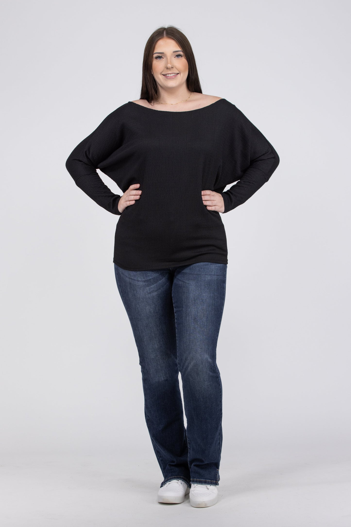 She's An Angel Women's Textured Knit Long Sleeve Top