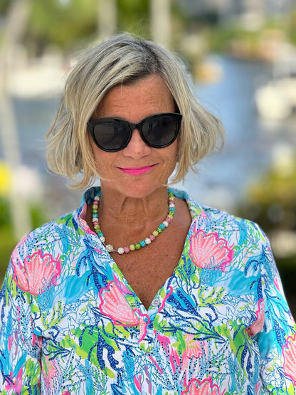SEASHELL PINK AND BLUE TUNIC