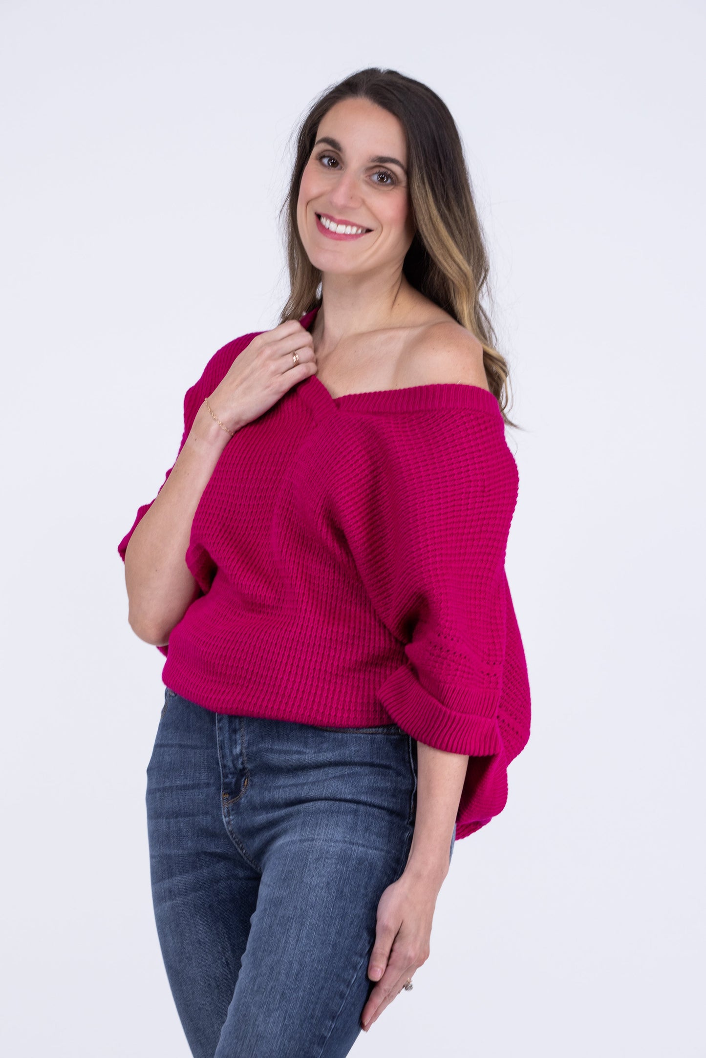 Muted Messages Women's Ribbed Knit Short Sleeve Sweater