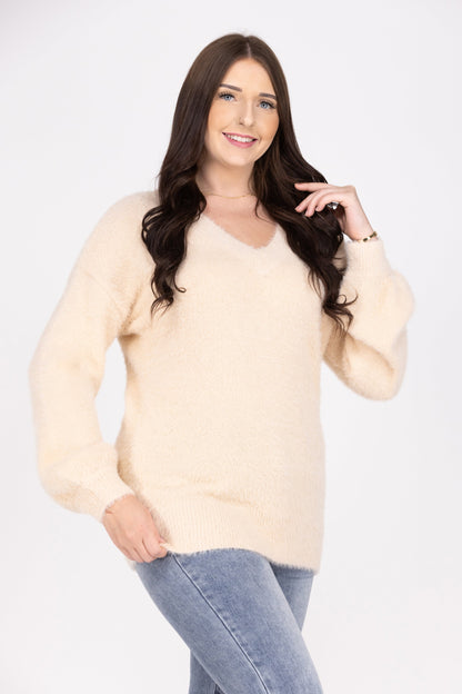Total Show Off Women's V-Neck Long Sleeve Sweater