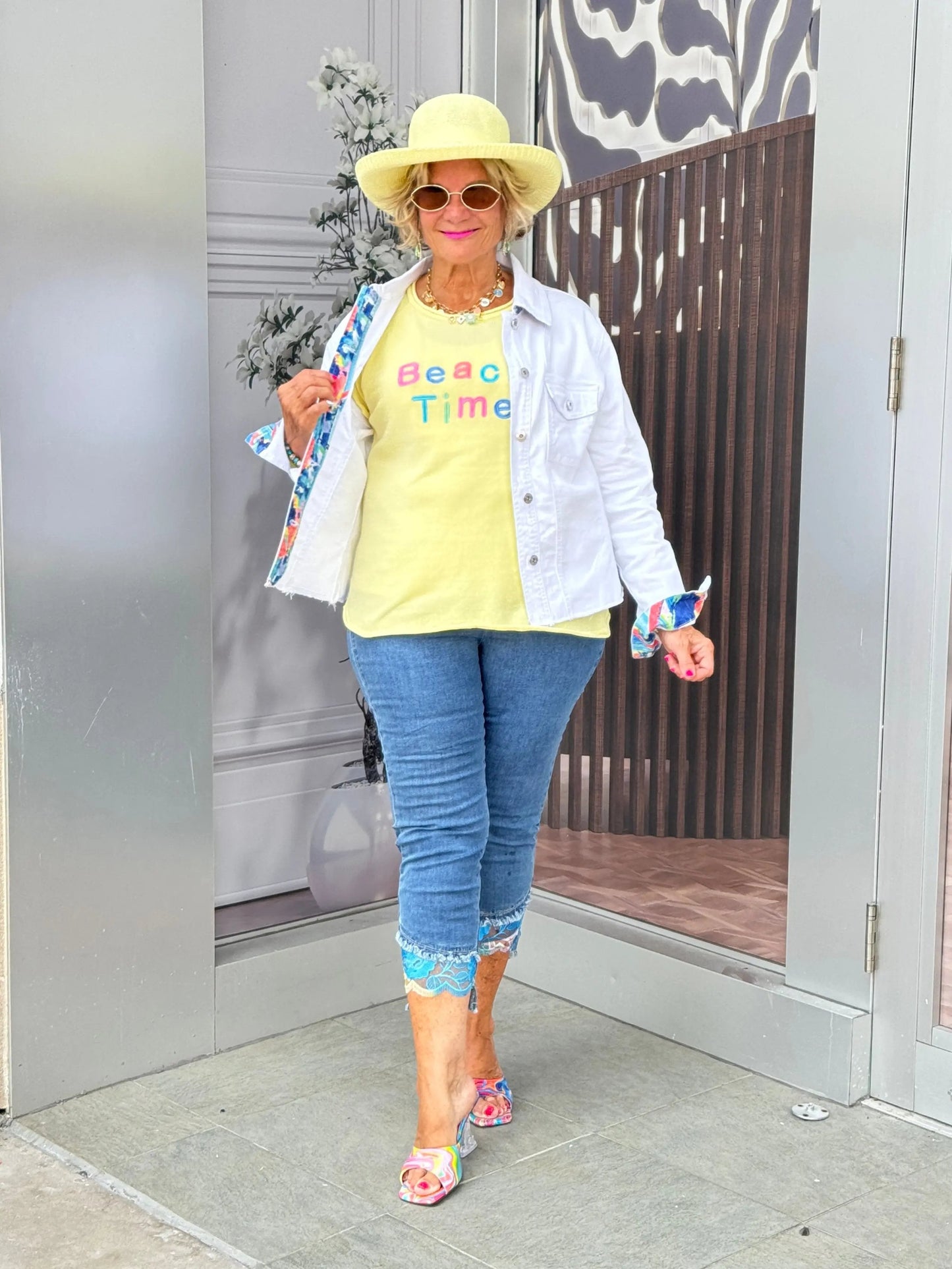 LULU-B YELLOW BEACH TIME SWEATER