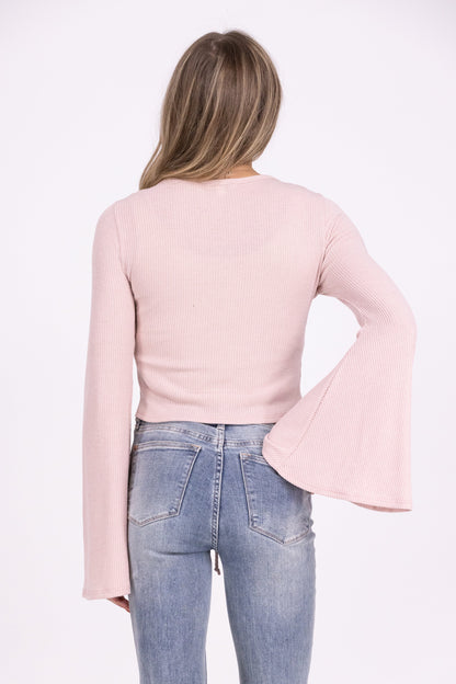 Trend Games Women's Long Bell Sleeve Cropped Top
