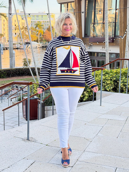 Nautical Stripe Sweater Top