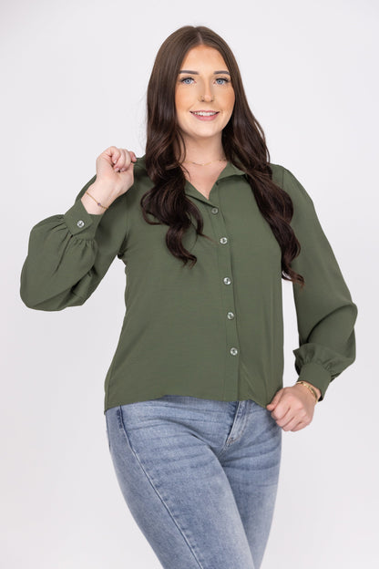 Lets Work It Women's Lightweight Button Down Top