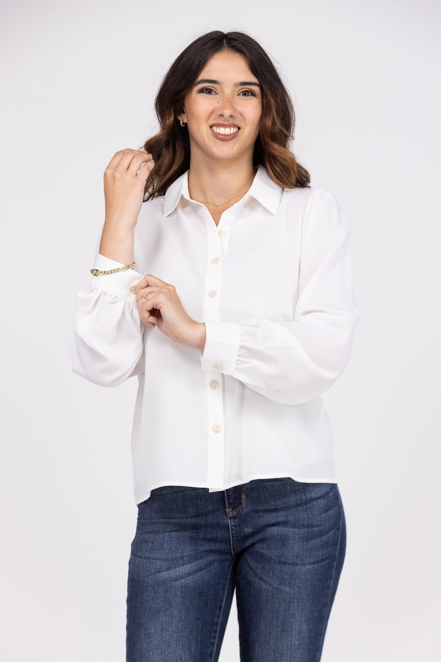 Lets Work It Women's Lightweight Button Down Top