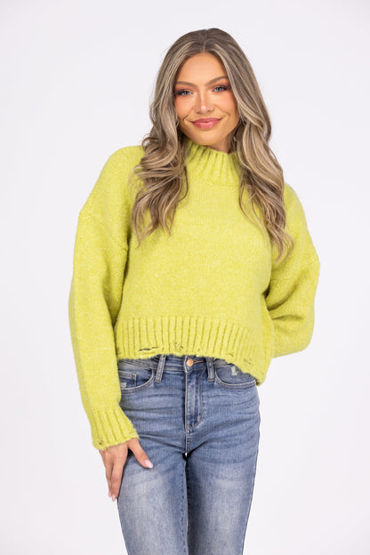 Keeping It Simple Women's Ribbed Mock Neck Sweater