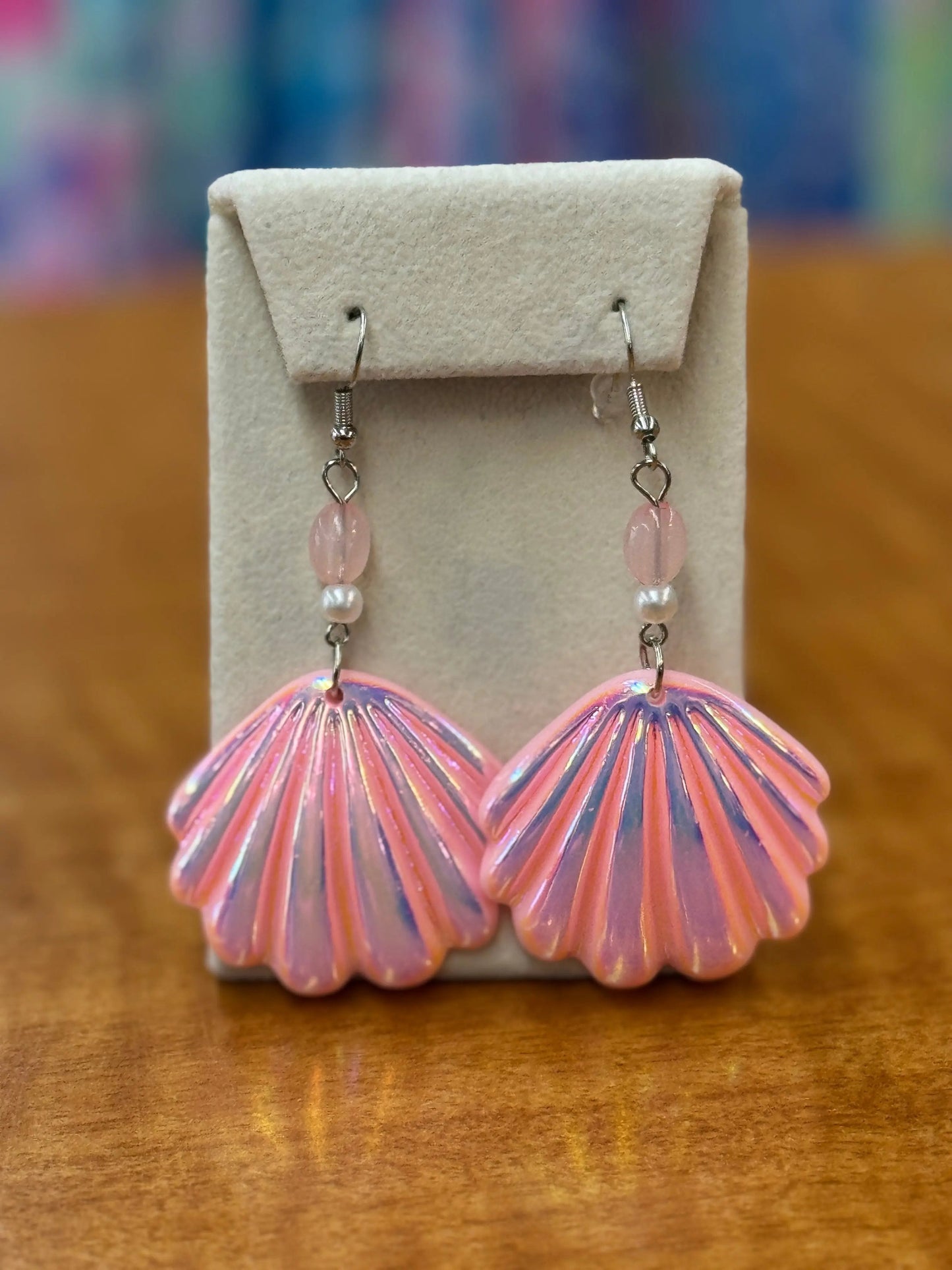 Pink shell  earrings