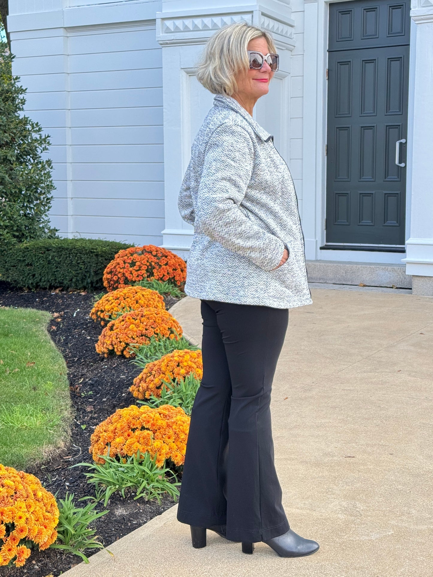 STYLING TWEED FULL ZIPPER JACKET