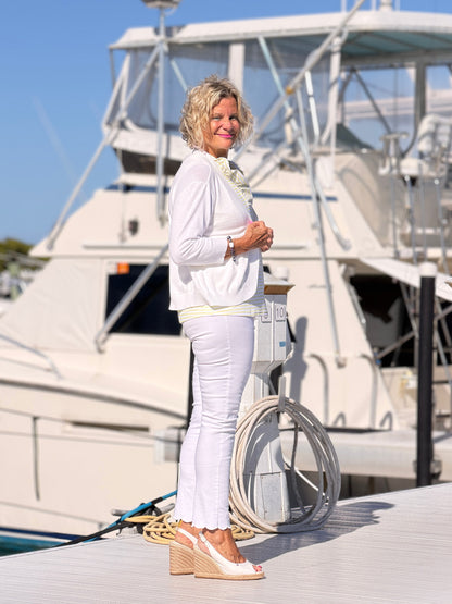 NAUTICAL YELLOW SLEEVELESS RUFFLE