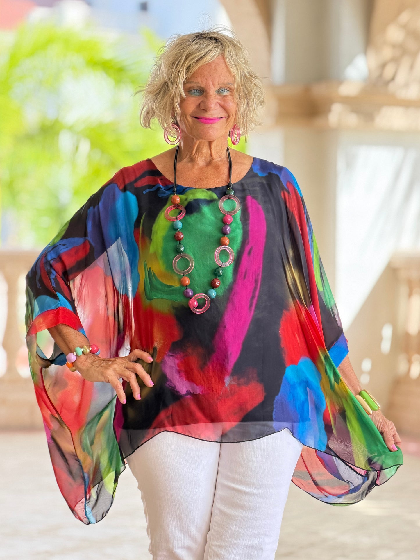 SOPHIA BLACK SILK TOP