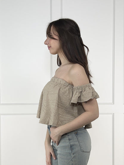 My Own Way Women's Textured Off The Shoulder Top