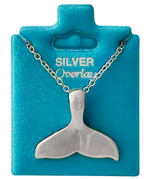 Made In USA Large Whale Tail Necklace Gold or Silver