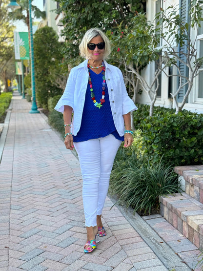 SOUTH BEACH DENIM WHITE JACKET - ILLUSION