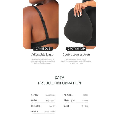 Butt lifter padded shapewear tummy control camisole