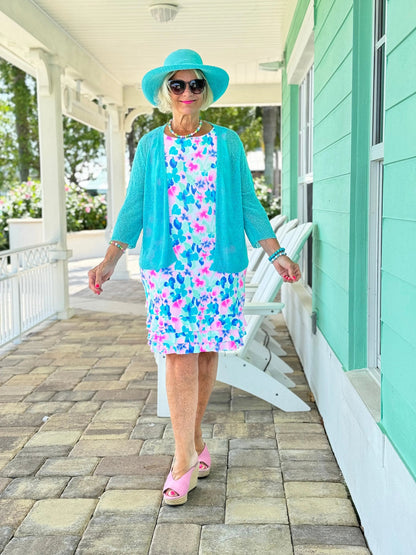 PINK PETALS SHIFT DRESS