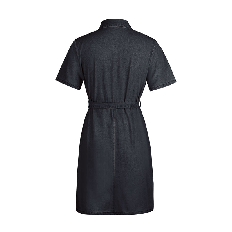 Beth Dutton Wardrobe Short Sleeve Zipper Sexy Pocket Slim Fit Denim Dress