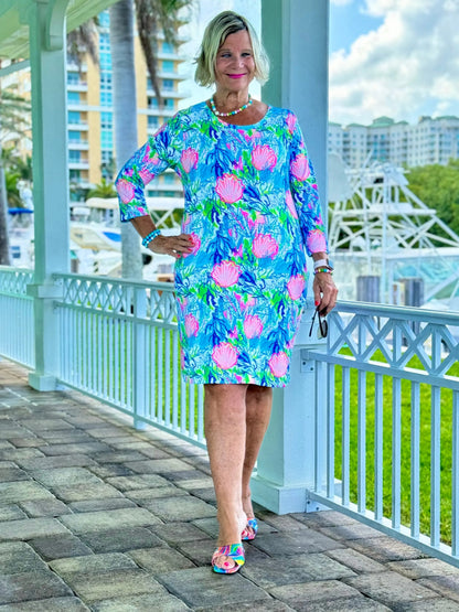 SEASHELL BEACH SLEEVE DRESS
